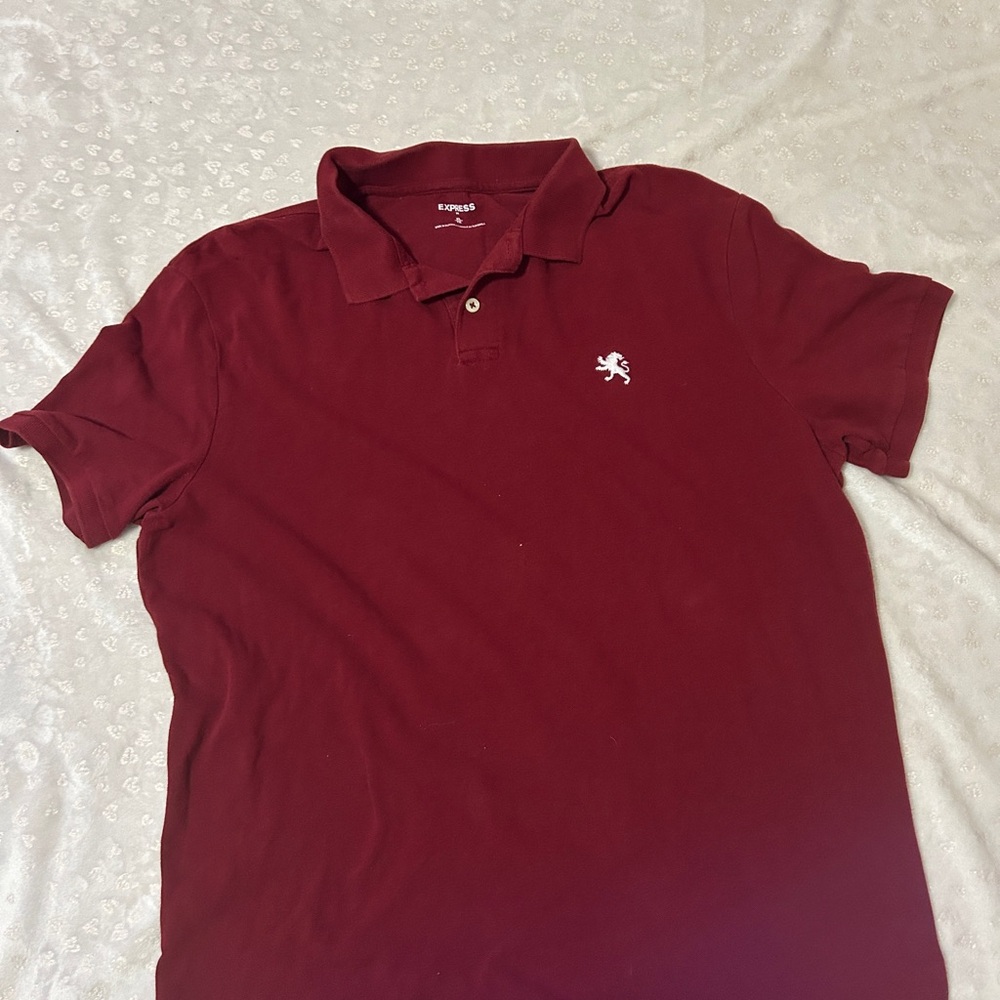 Express Red Polo Shirt Classic Knit